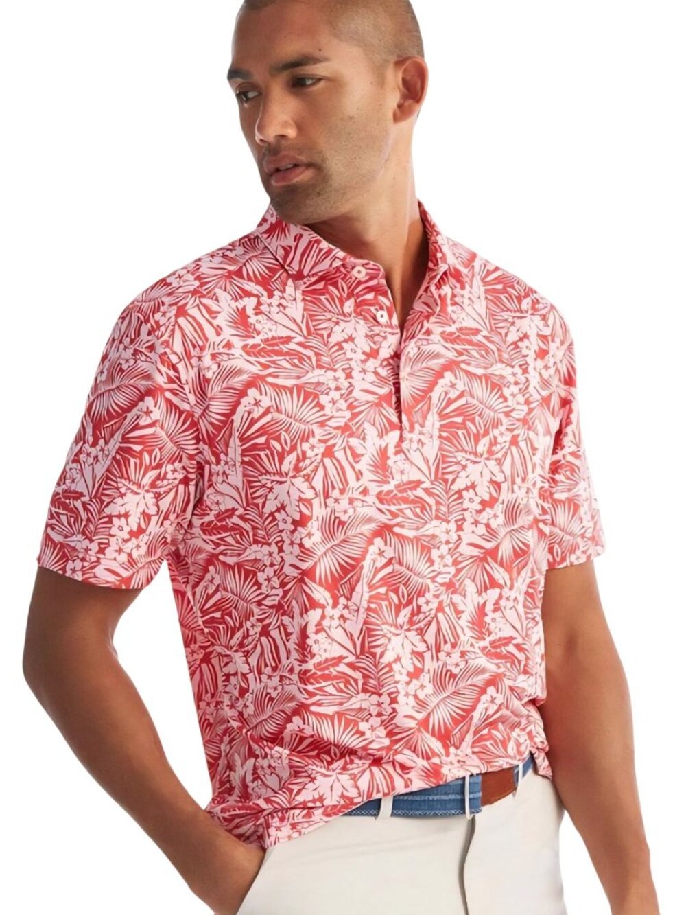 Johnny O The Willis Printed Prep-Formance Jersey Polo Golf Tropical Size L